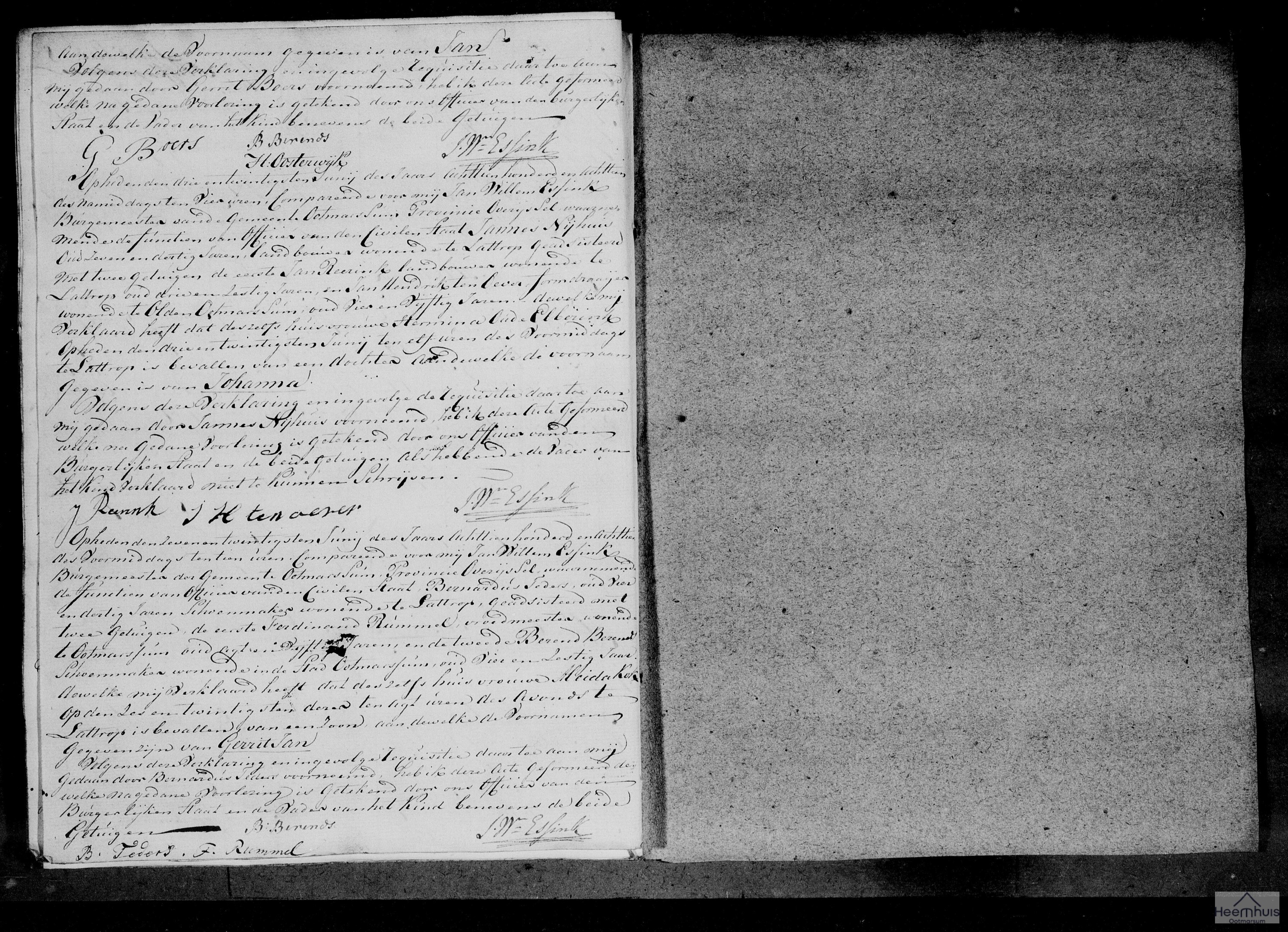 Geboorteakte van Johanna Nijhuis Geboorteakte van Johanna Nijhuis