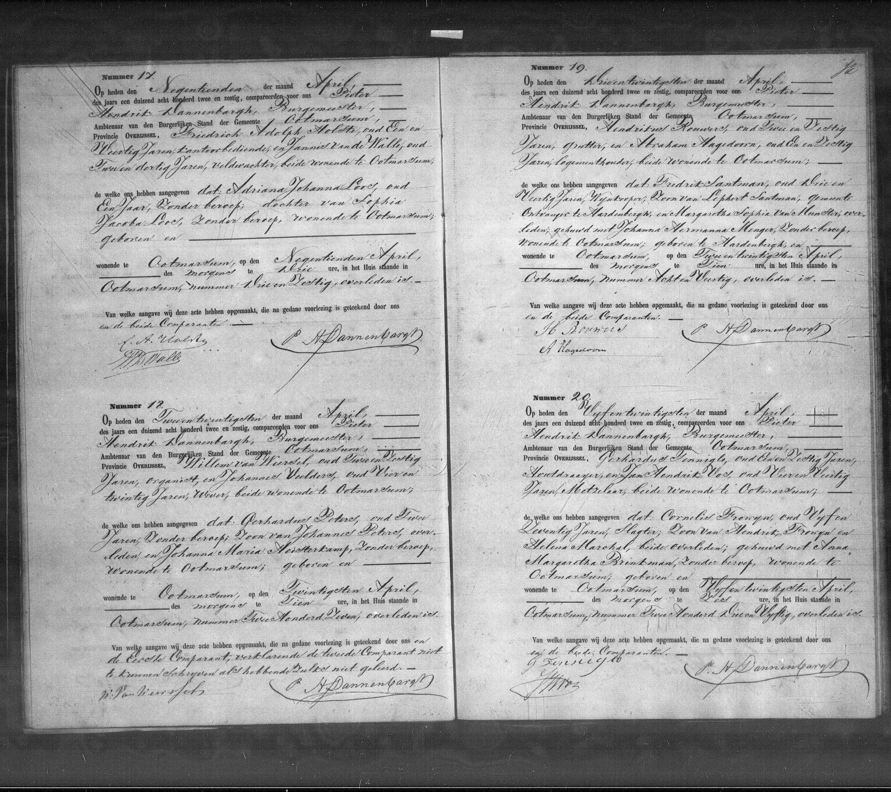 Overlijdensakte van Cornelis Frowijn Overlijdensakte van Cornelis Frowijn