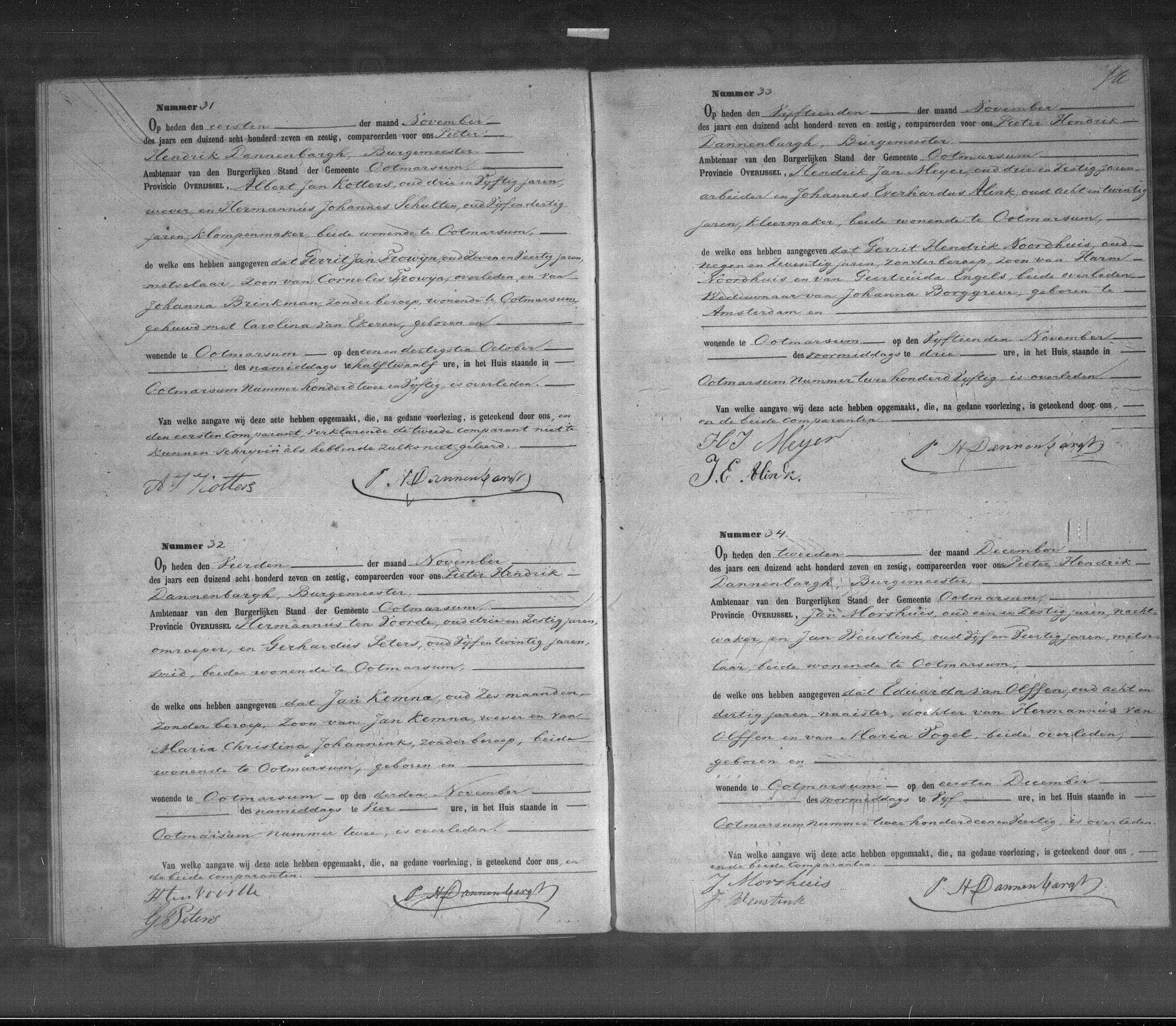Overlijdensakte van Gerrit Jan Frowijn Overlijdensakte van Gerrit Jan Frowijn